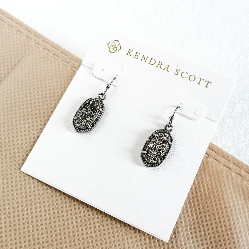 Lee Gunmetal Black Drusy Earrings by Kendra Scott